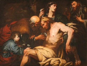 The Good Samaritan Attending To Wounded Traveller At The Inn — Giovanni Battista Langetti