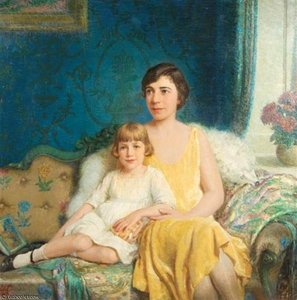 Mother And Child (also Known As The Artist-s Family)- — Henry Salem Hubbell