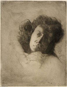 Study Of A Woman's Head — Julian Alden Weir