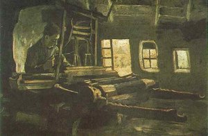 Weaver, Interior With Three Small Windows — Vincent Willem Van Gogh