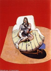 Study For Portrait Of Henrietta Moraes On A Red Ground, 1964 — Francis Bacon