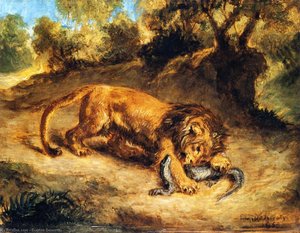 Lion Et Crocodile — Eugène Delacroix