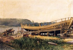 Shipbuilding, Ipwich — Winslow Homer