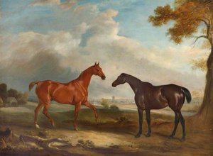 Two Racehorses, Called 'cock Robin' And 'langar' — John Ferneley Snr