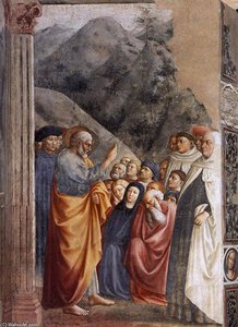 St Peter Preaching — Masolino Da Panicale