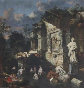 Classical Ruins With Diana And Nymphs Bathing — Jan Griffier I