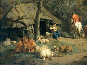 The Hut (detail) — Adriaen Van De Velde