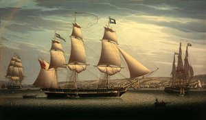 The Ship Favorite Maneuvering Off Greenock — Robert W. Salmon