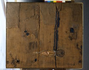 Abstraction With Brown Burlap (sacco) — Alberto Burri