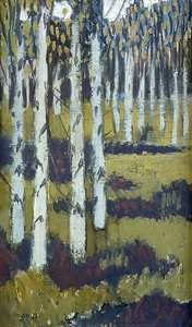 Bouleaux, Sous Bois D'automne (etude Pour La Légende De Saint Hubert) — Denis Maurice