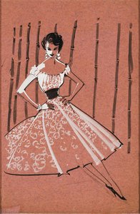 Drawing, Dress With White Details — Alceu De Paula Penna