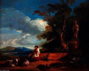 Girl With A Lamb, Near Schaffhausen — William James Müller