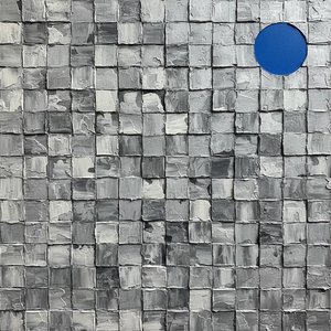 A Solitary Cobalt Pulse Within The Textured Rhythms Of Monochromatic Geometric Fragments — David Moreau