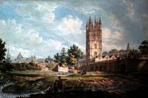 Magdalen College And Bridge, Oxford, From The River On — Edward Dayes
