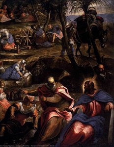 The Jews In The Desert (detail) — Jacopo Tintoretto