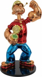 Vintage Popeye Sculpture – Hand-painted Resin Statue
