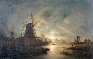 Fishing Boats On The Scheldt — John Berney Crome