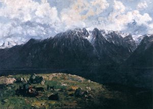 Panoramic View Of The Alps, Les Dents Du Midi — Gustave Courbet