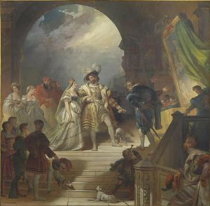 François Ier, Accompagné De La Reine De Navarre, Sa Soeur, Et Entoure De Sa Cour, Reçoit Les Tableaux Et Les Statues Rapportés D'italie Par Le Primatice — Alexandre Évariste Fragonard