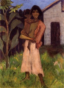 Stehende Zigeunerin Mit Kind — Otto Mueller