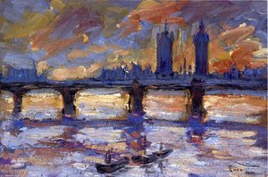 London, The Thames, Evening — Maximilien Luce