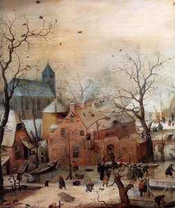 Winter Landscape With Skaters (detail) — 阿维坎普 (āwèikǎnpǔ)