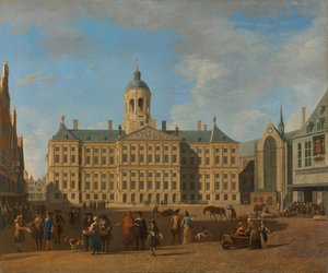 The Town Hall On Dam Square, Amsterdam, Gerrit Berckheyde, 1693 — Gerrit Adriaenszoon Berckheyde