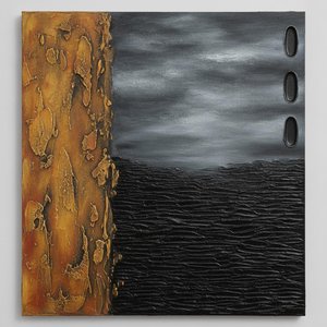 Impasto All'ocra E Rilievi Al Carbone Con Spessa Matericità