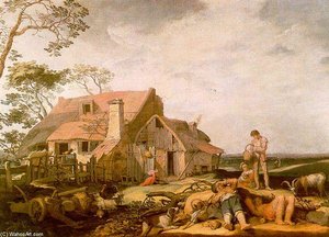 Landscape With Peasants Resting — Abraham Bloemaert