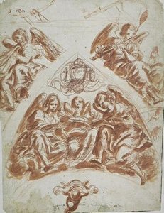 Musical Angels, Studies For A Ceiling Compartment — Mattia Preti