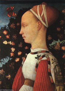 Portrait Of Ginerva D'este, Panel Painting, — Pisanello