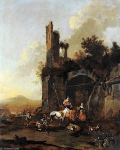 Shepherds Herd Near The Ruins — Jan Both