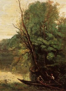 Fischfang Mit Netzen, Abend — Jean-baptiste-camille Corot
