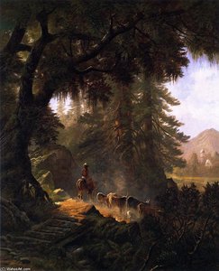 Cattle Drive Near The Mission — Edwin Deakin