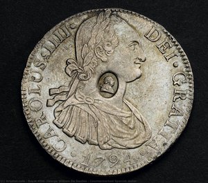 Countermarked Spanish Dollar — Royal Mint, George William De Saulles