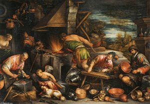 Die Schmiede Des Vulkan — Francesco Bassano Der Jüngere