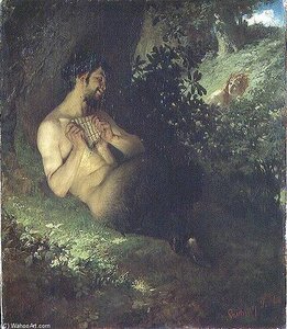 Faun And Nymph - — Pal Merse Szinyei