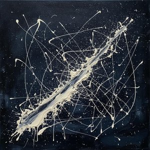 Fragmented White Impasto Splintering Midnight Blue — Laurent Lefèvre