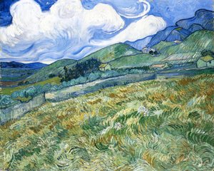 Wheatfield With Mountains In The Background — Vincent Willem Van Gogh