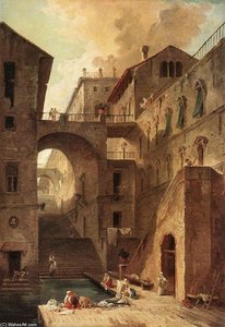 Washerwomen — Hubert Robert