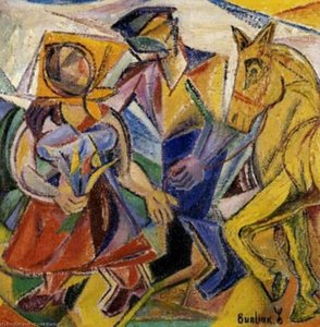 Peasants And Horse — David Davidovich Burliuk
