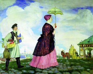 The Merchant's Wife After Shopping — Boris Mikhailovich Kustodiev