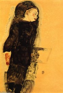 Reclining Girl, With Round Head — Egon Schiele