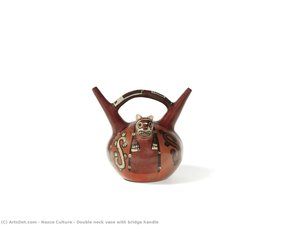 Double Neck Vase With Bridge Handle — Nazca Culture