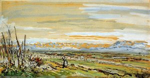 Landscape At La C_te-saint Andre Sun — Johan Barthold Jongkind