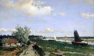 Canal At Rijswijk Sun — Jan Weissenbruch