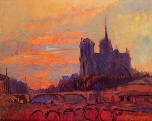 View Of Notre Dame And The Seine — Albert-charles Lebourg