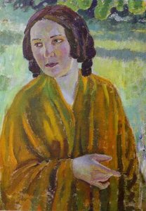 Woman In A Yellow Shawl — Viktor Elpidiforovich Borisov Musatov