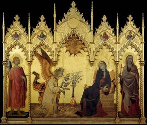 Vozznosť A Dvaja Svätí — Simone Martini