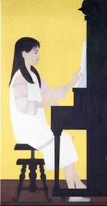 Girl At Piano — Will Barnet